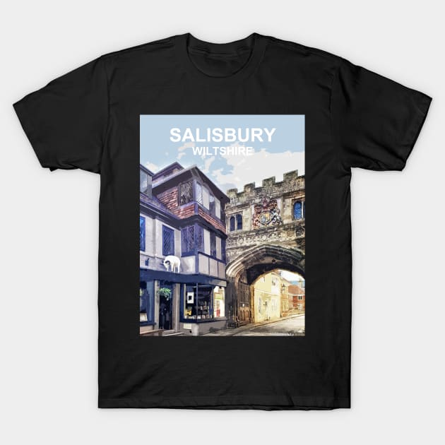 Salisbury Wiltshire. Travel poster T-Shirt by BarbaraGlebska